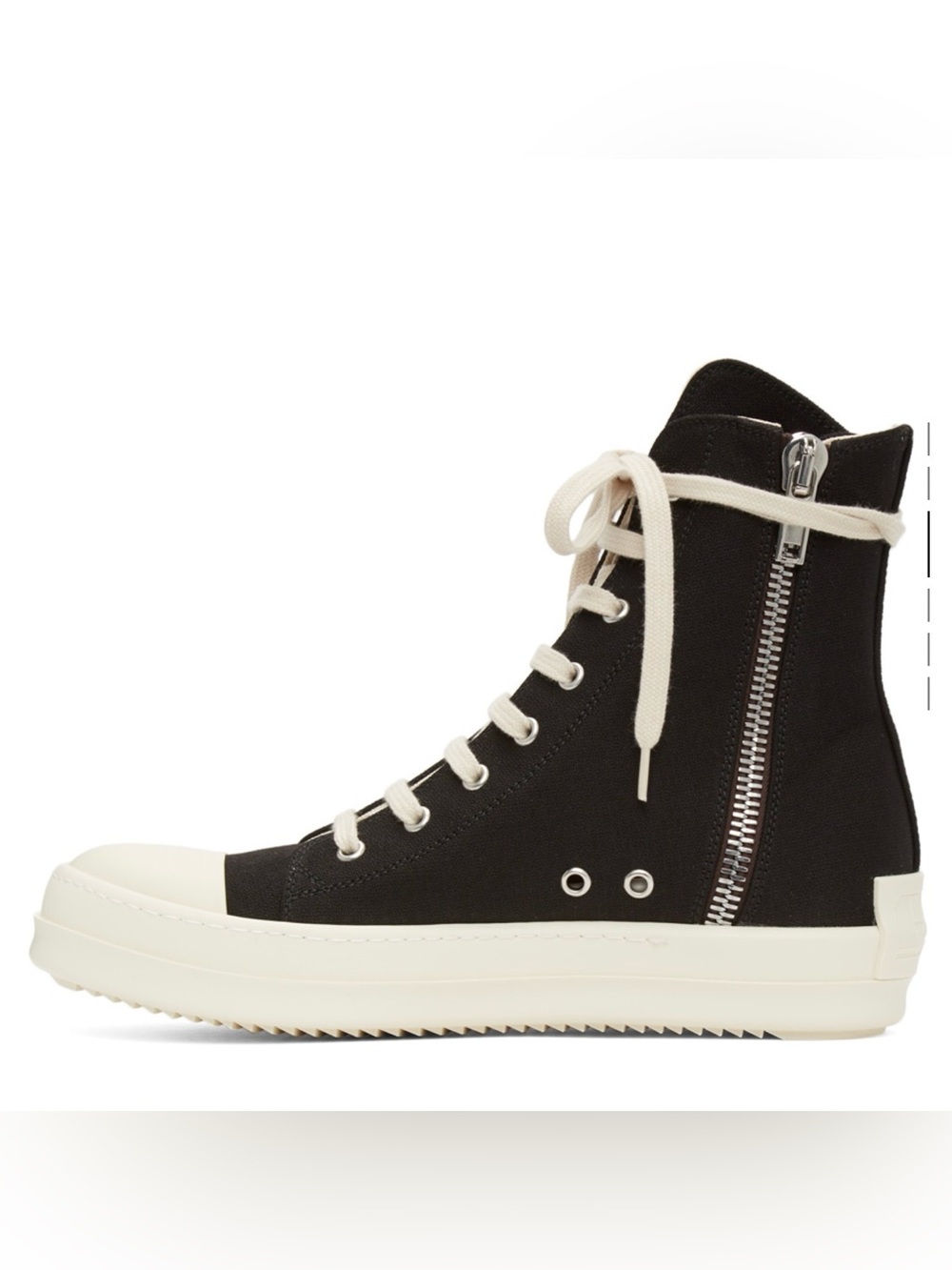 Rick Owens DRKSHDW Black and White High-Top Sneakers